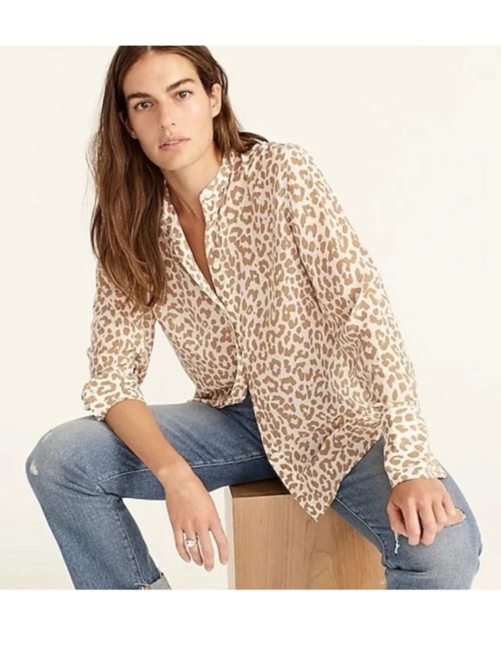 NWOT J.Crew Silk Leopard blouse